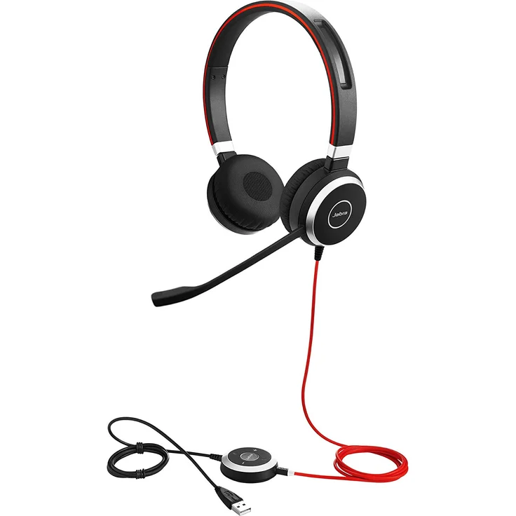 Jabra Evolve 40 UC Stereo Headset Unified Communications Kopfhörer für VoIP Softphone mit passivem Noise-Cancelling USB-Kabel mit Anrufsteuerung Schwarz – Bild 4