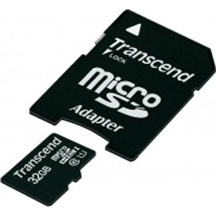 Transcend Premium microSDHC 32GB Class 10 UHS-I Speicherkarte mit SD-Adapter – Bild 1