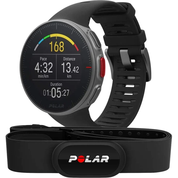 Polar Vantage V HR H10, Multisportuhr inkl. Herzfrequenzgurt GPS, Unisex, Einheitsgröße, Black – Bild 1