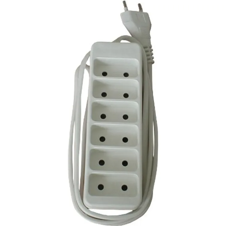 Bloc 6 Prises 6A Blanc