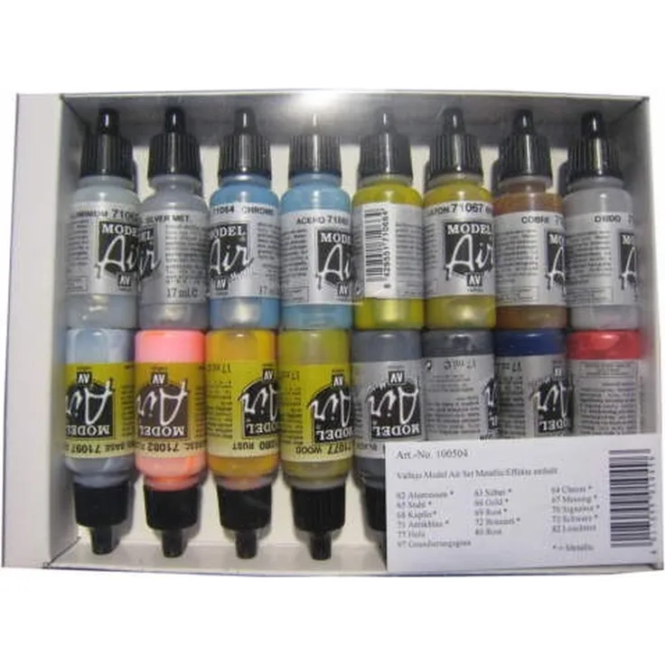 Model Air Set Metallic-Effekte 71181 Airbrush Farben Set Vallejo 100 504