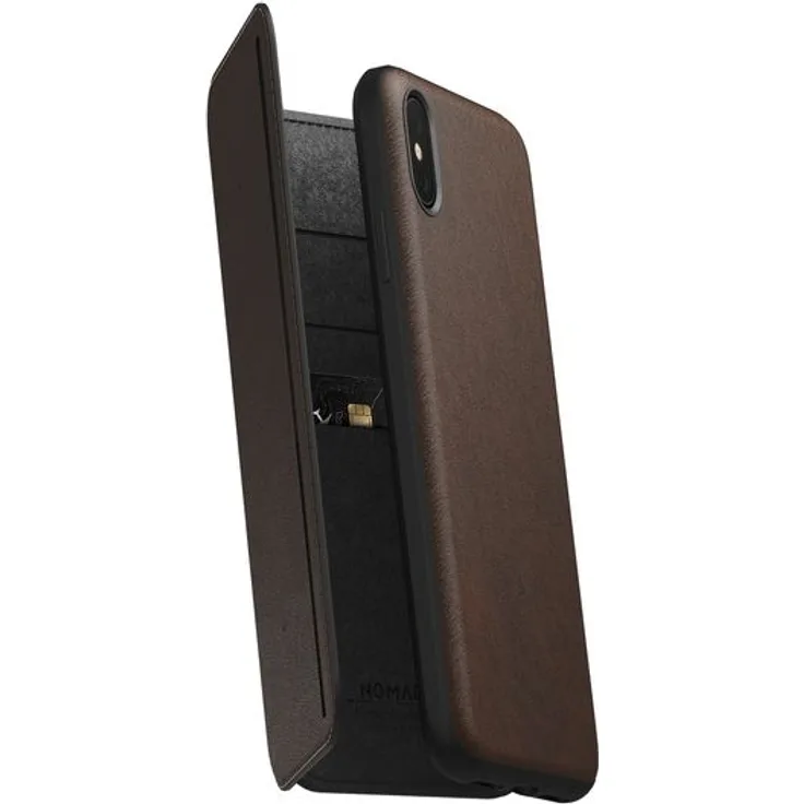 Nomad Tri-Fold Folio, Schutzhülle für iPhone XS Max, Leder, braun