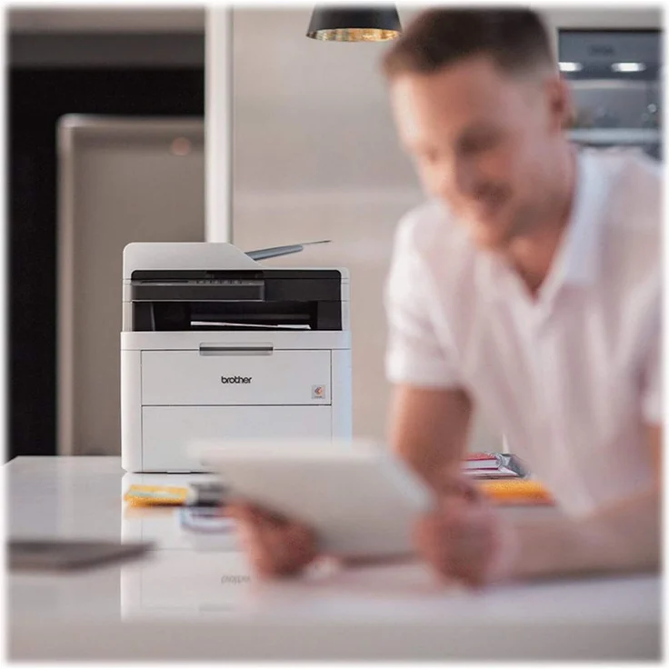 Brother MFC-L3710CW kompaktes 4-in-1 Farblaser-Multifunktionsgerät (mit WLAN, bis zu 18 Seiten pro Minute in Farbe und s-w) weiß – Bild 3