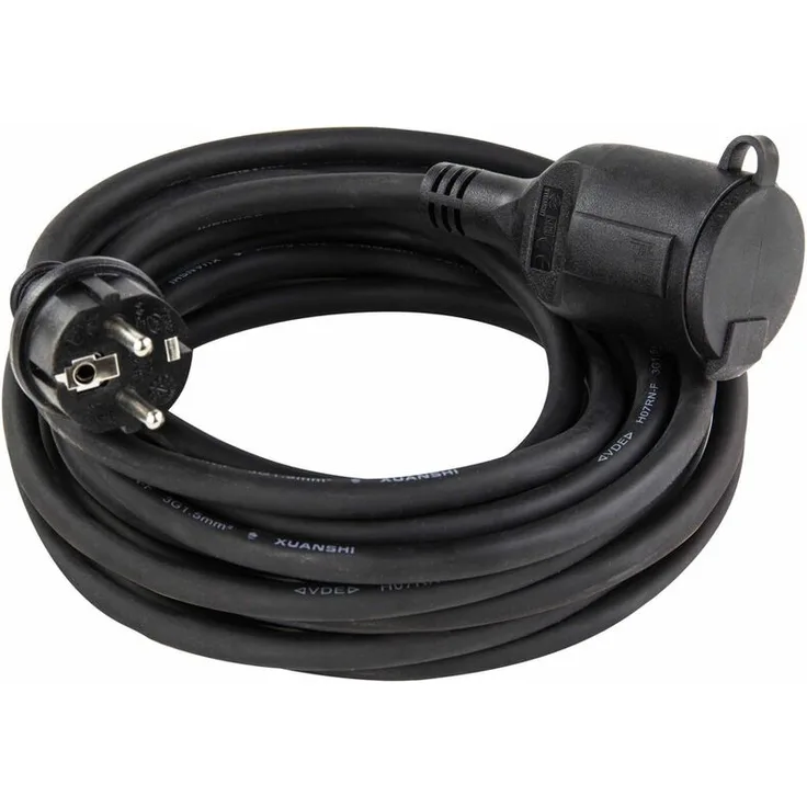 Dema - Verlängerungskabel 10 Meter H07RN-F 3x1,5mm² schwarz IP44