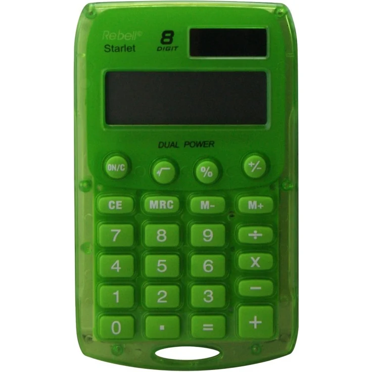 Rebell RE-STARLET G Taschenrechner, Dual-Power 8-stelliger, grün – Bild 1