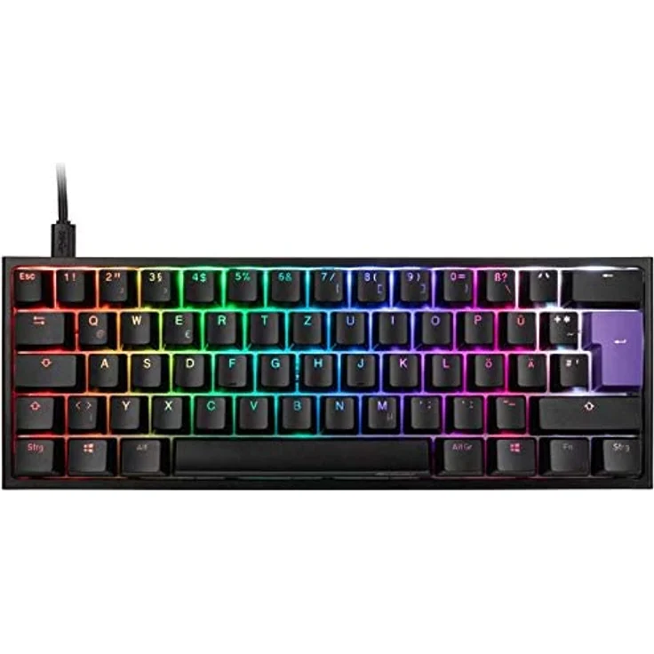 Ducky One 2 Mini - Tastatur - backlit - USB-C - QWERTZ - Deutsch - CHERRY MX RGB Brown - Schwarz (DKON2061ST-BDEPDAZT1) – Bild 2