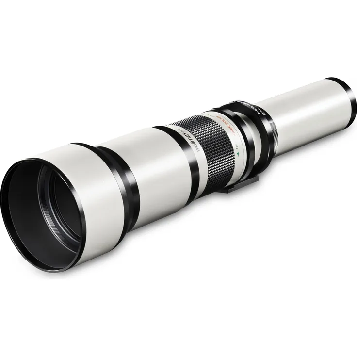 Walimex Pro 650-1300mm 1:8-16 CSC-Teleobjektiv für Pentax Q Objektivbajonett weiß (manueller Fokus, für Vollformat Sensor gerechnet, Filterdurchmesser 95mm, mit ausziehbarer Gegenlichtblende)