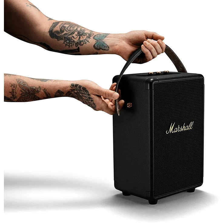 Marshall Tufton Bluetooth-Lautsprecher black & brass, spritzwassergeschützt, schwarz – Bild 6