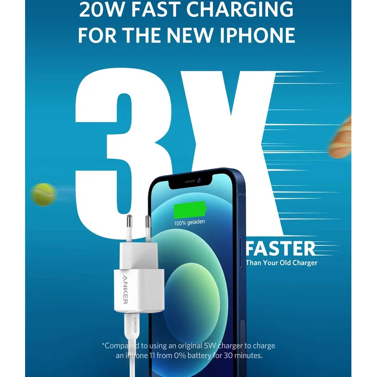 Anker AK-A2633G22 Powerport III Nano USB-C, geeignet für Apple iPhone 12/12 Pro/12 Pro Max/12 mini, iPad Pro, AirPods Pro, Samsung Galaxy, Google Pixel 3/4, Netzteil, 20 W, weiß (ohne Ladekabel) – Bild 5