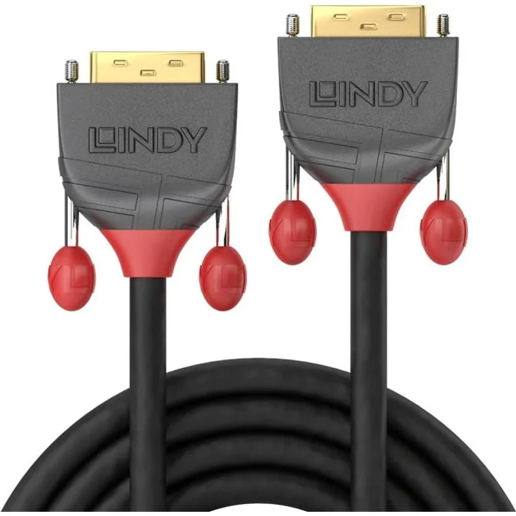 Lindy Anthra Line - DVI-Kabel - DVI-D (M) bis DVI-D (M) - 7.5 m - Daumenschrauben - Schwarz