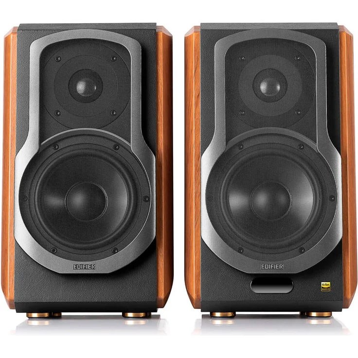 Edifier S1000MKII 2.0 Audiophile aktive Regallautsprecher, 120 Watt Lautsprecher, Bluetooth 5.0 mit aptX HD, optischer Eingang, Aktivmonitor-Nahfeldlautsprecher mit Class-D-Verstärker Kompakt-Lautsprecher braun – Bild 1