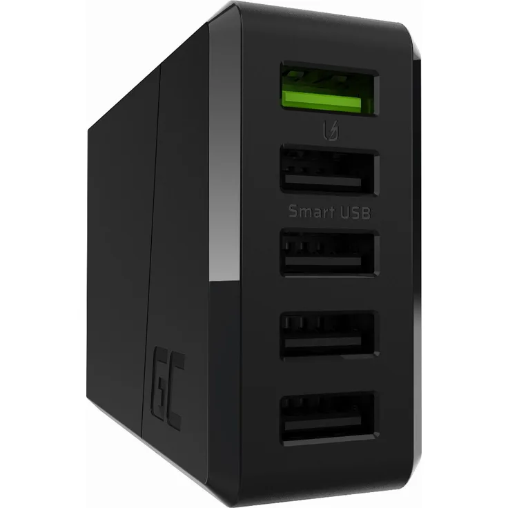 Green Cell Ladegerät Charge Source 5x USB Smart/Ultra Charge, 52 W Black, Netzteil, schwarz