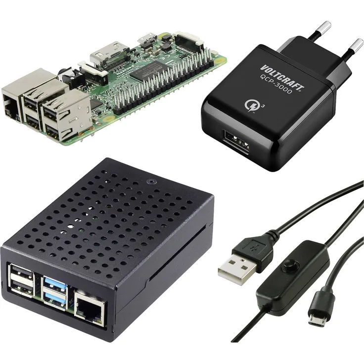 Renkforce Pure Set Raspberry Pi 3 B 1GB 4 x 1.2GHz inkl. Netzteil, inkl. Gehäuse