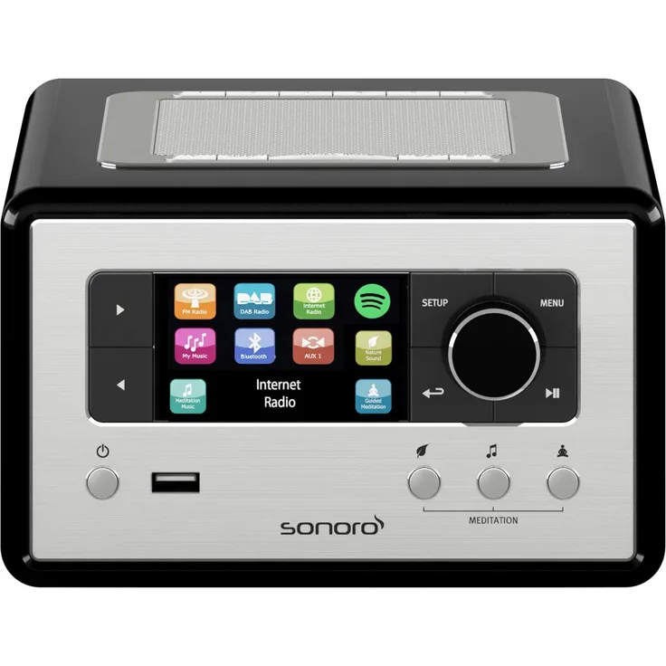 Sonoro Relax Internetradio mit Bluetooth, WLAN, TFT-Display, Wecker, schwarz - Preisvergleich