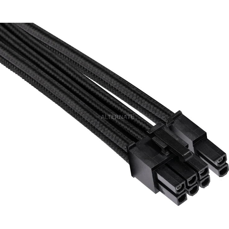 Corsair Premium individually sleeved (Type 4, Generation 4) - Stromkabel - 8-poliger PCIe Power (W) eingerastet bis 8-poliger PCIe Power (6+2) (W) eingerastet - 65 cm - Schwarz (Packung mit 2) (CP-8920243) – Bild 1