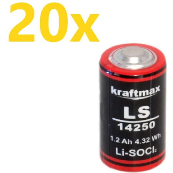 20x Kraftmax Lithium 3,6V Batterie LS14250 1/2 AA - Zelle – Bild 1