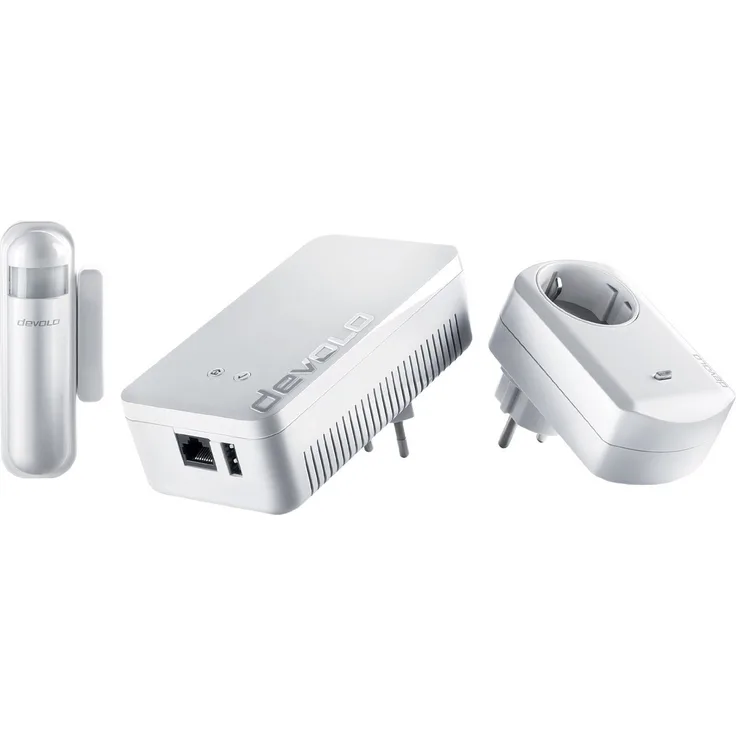 devolo Home Control Starter Paket (Z-Wave Hausautomation, Haussteuerung per iOS-Android App, einfache Installation, Smart Home Starter Set: Zentrale, Schaltsteckdose, Türkontakt, Fensterkontakt)