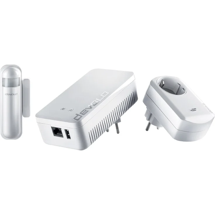devolo Home Control Starter Paket (Z-Wave Hausautomation, Haussteuerung per iOS-Android App, einfache Installation, Smart Home Starter Set: Zentrale, Schaltsteckdose, Türkontakt, Fensterkontakt) – Bild 1