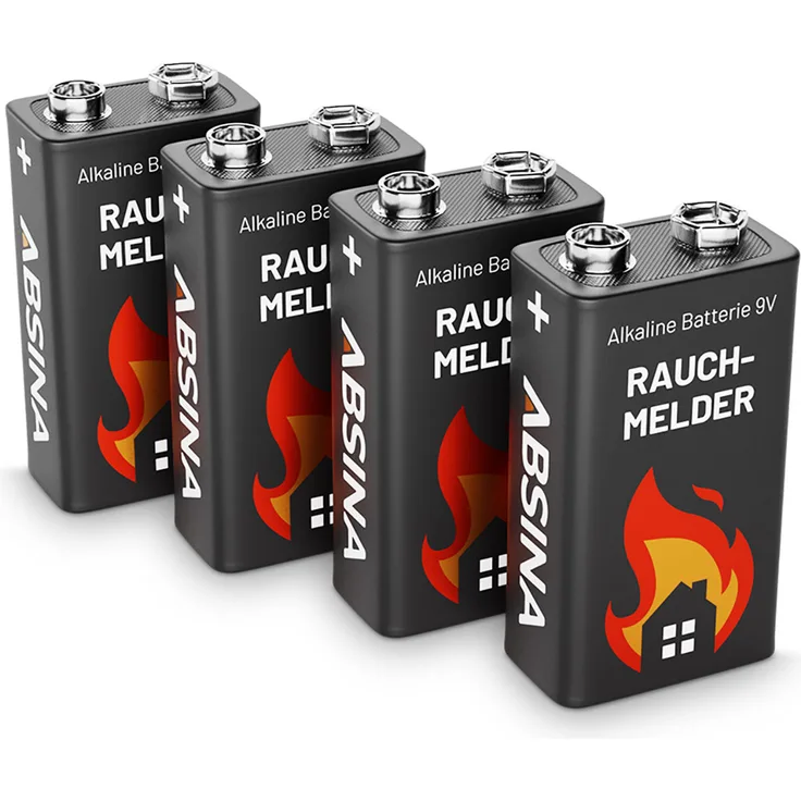 4x 9V-Block Rauchmelder Batterie für Rauchwarnmelder Messgeräte Spielzeuge uvm.