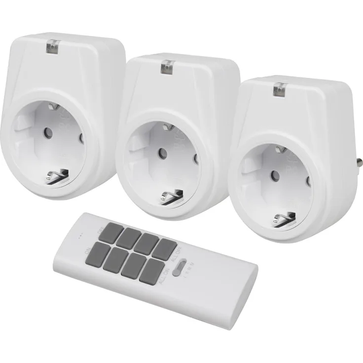 McPower Comfort, Funksteckdosen-Set, 3 Steckdosen + 1 Fernbedienung (1534514)