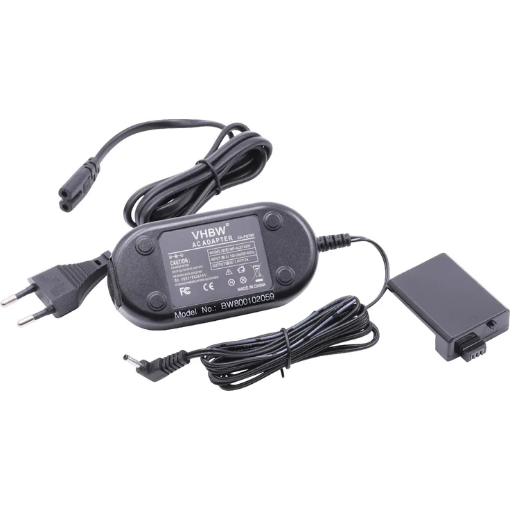 vhbw Kamera-Netzteil Netzkabel Ersatz für Canon ACK-E5, CA-PS700, DR-E5 für Kamera, Digitalkamera, DSLR, 2m