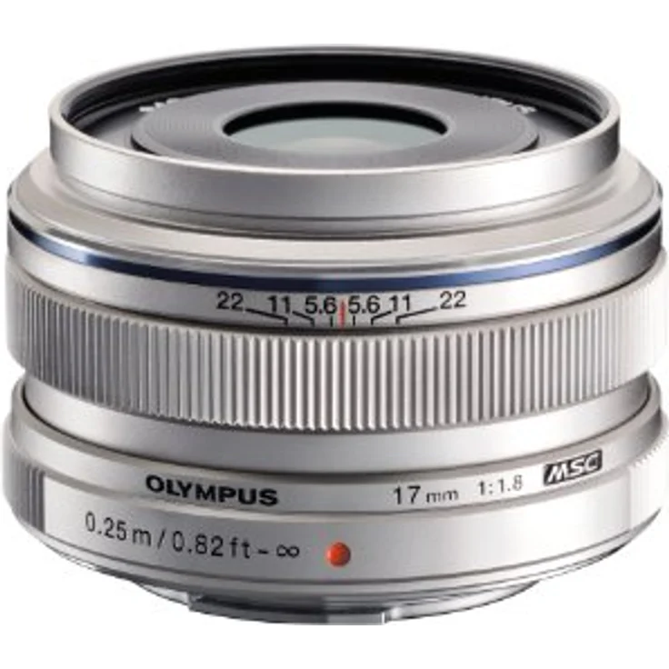 Olympus M.Zuiko Digital 17mm F1.8 Objektiv, lichtstarke Festbrennweite, geeignet für alle MFT-Kameras (Olympus OM-D & PEN Modelle, Panasonic G-Serie), silber – Bild 1