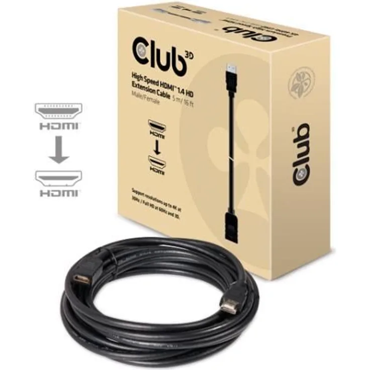 Club 3D - HDMI-Verlängerungskabel - HDMI (M) bis HDMI (W) - 5,0m - 4K Unterstützung (CAC-1320)