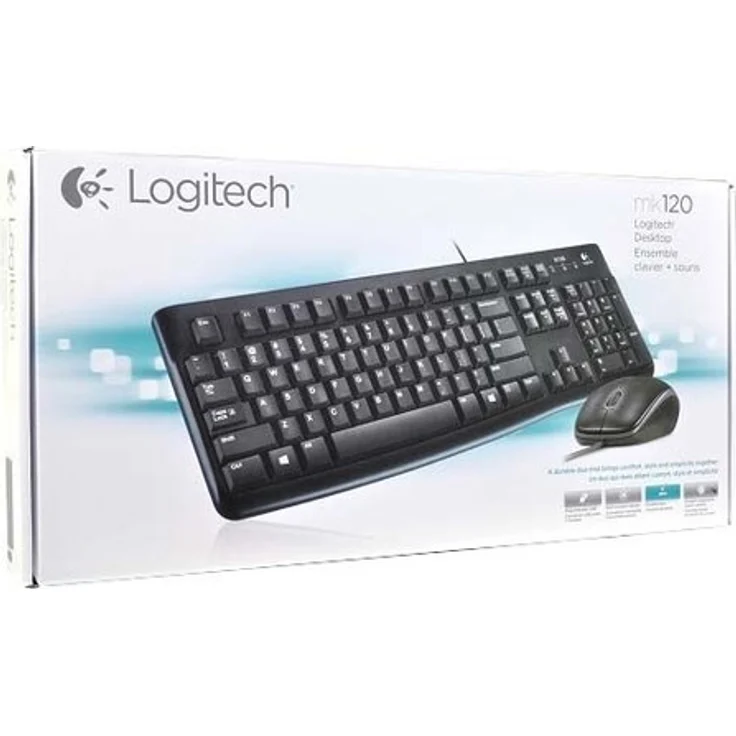 Logitech MK120 Kabelgebundenes Tastatur-Maus-Set, Optische Maus, USB-Anschluss, PC-Laptop, Deutsches QWERTZ-Layout - schwarz – Bild 3