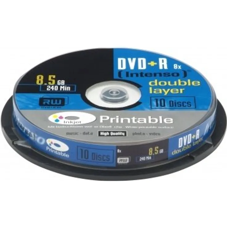 Intenso DVD+R 8,5GB Double Layer Printable 8x Speed 10er Spindel