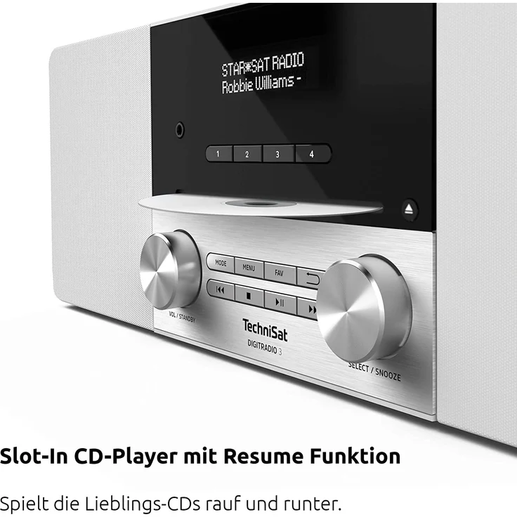 TechniSat DIGITRADIO 3 CD-Radio mit Bluetooth, OLED-Display, Wecker, weiß – Bild 7