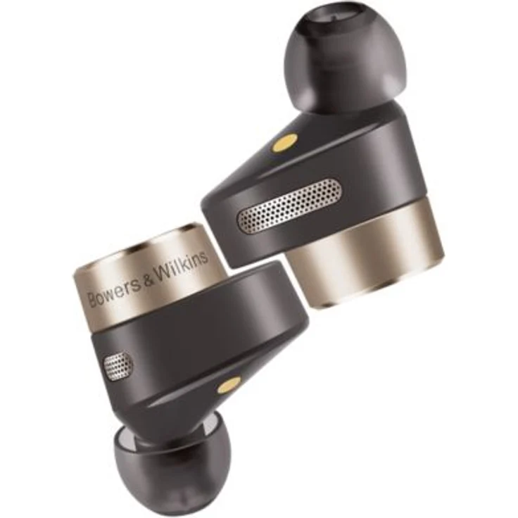 Bowers & Wilkins PI7 Black True Wireless In-Ear-Kopfhörer, Noise Cancelling, kabellos, wasserdicht (IP54), schwarz, gold – Bild 4