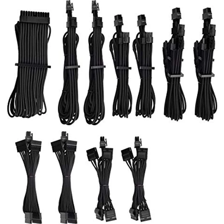Corsair Premium Sleeved Netzteil Pro-Kabel-Set Typ4 (Generation 4-Serie) Schwarz - Preisvergleich – Bild 1
