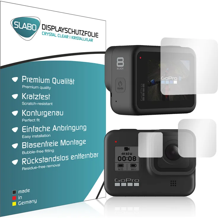 3x Slabo Displayschutzfolie für GoPro HERO8 Black KLAR ''Crystal Clear'' (verkleinerte Folien) Displayfolie Schutzfolie Folie - Preisvergleich