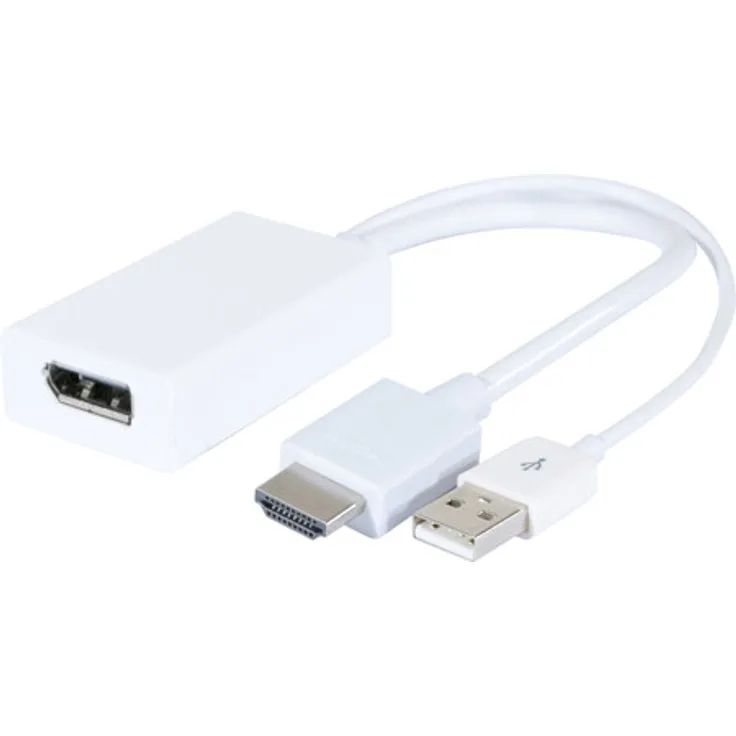 Connect 14 cm HDMI 1.4 zu DisplayPort 1.2 Passive Konverter – Weiß