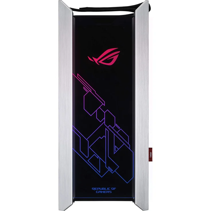Asus ROG Strix Helios Edition ATX Mid Tower Gaming-Gehäuse mit DREI Paneelen aus gehärtetem Glas und raffiniertem gebürstetem Aluminium und Aura-Sync-Technologie, Weiß – Bild 1