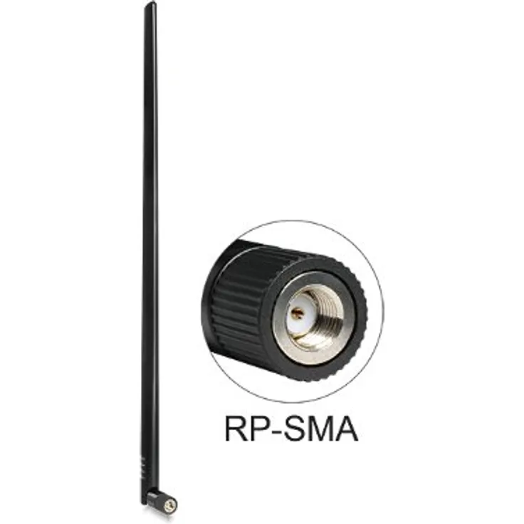 DELOCK Antenne WLAN RP-SMA 802.11 b-g-n 9 dBi Omni Gelenk schwarz