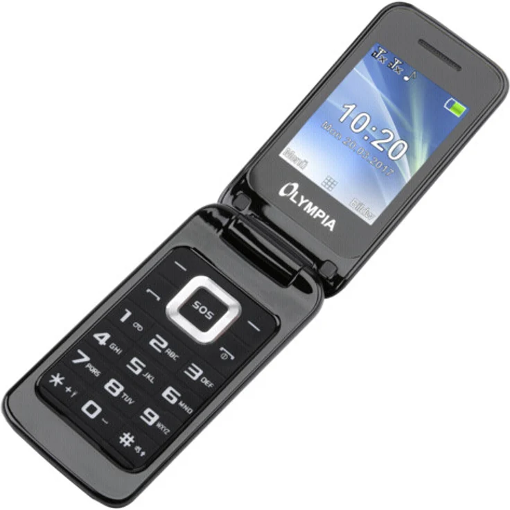 Olympia Luna schwarz Mobiltelefon für Senioren, Altersgerechtes Klapphandy mit Tasten – Bild 1