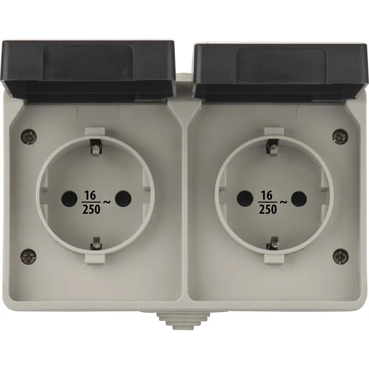EMOS A1396.1 DOPPELSTECKDOSE IP44 SCHUKO