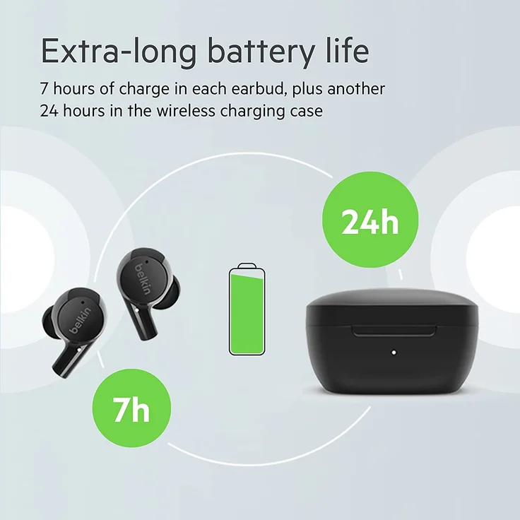 Belkin Soundform Rise AUC004BTBK True Wireless In-Ear-Kopfhörer mit Bluetooth, wasserdicht, schwarz – Bild 2