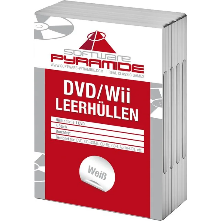 DVD-Leerhüllen 4er-Pack weiß (31953) (Wii)