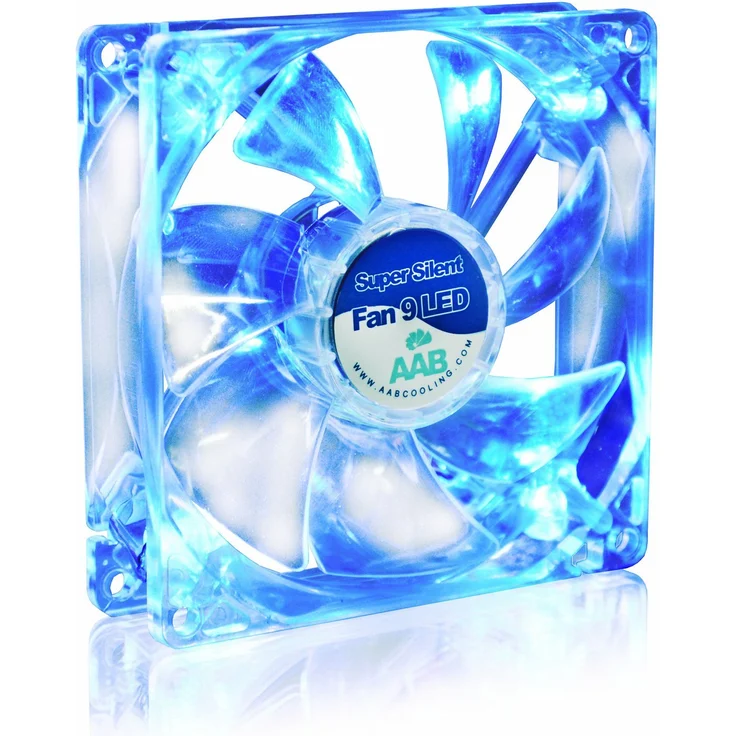 AAB Cooling Super Silent Fan 9 Blue LED - 92mm leise und effizient Gehäuselüfter mit 4 Anti-Vibrations-Pads und blauer LED – Bild 1