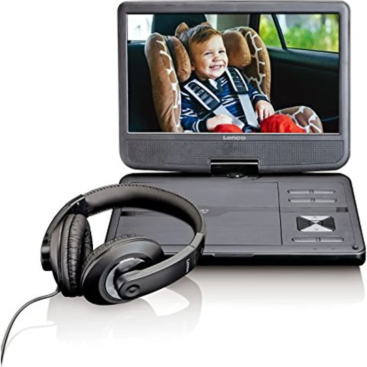 Lenco tragbarer DVD-Player DVP-1010 25,5 cm (10 Zoll) mit hoher Auflösung (1.024 x 600) integriertem Akku – Bild 2