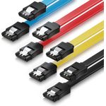 SET - 4x deleyCON [0,5m] S-ATA 3 Kabel - PREMIUM SATA 3 HDD / SSD Datenkabel mit Clip - 2x Stecker gerade - bis 6 Gbit/s - Länge: 50cm / Farbe: Gelb/Rot/Blau/Schwarz