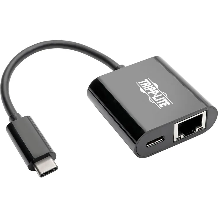 USB-C (Type-C) auf Gigabit Netzwerkadapter mit USB-C PD Aufladen, Thunderbolt 3, Schwarz