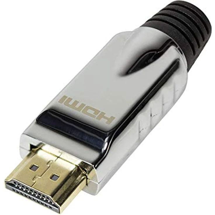 LogiLink HDMI-Montageteil, HMDI-Stecker - Lötanschluss,chrom HDMI-A Stecker, Metallgehäuse, vergoldete Kontakte, - 1 Stück (CHP001)