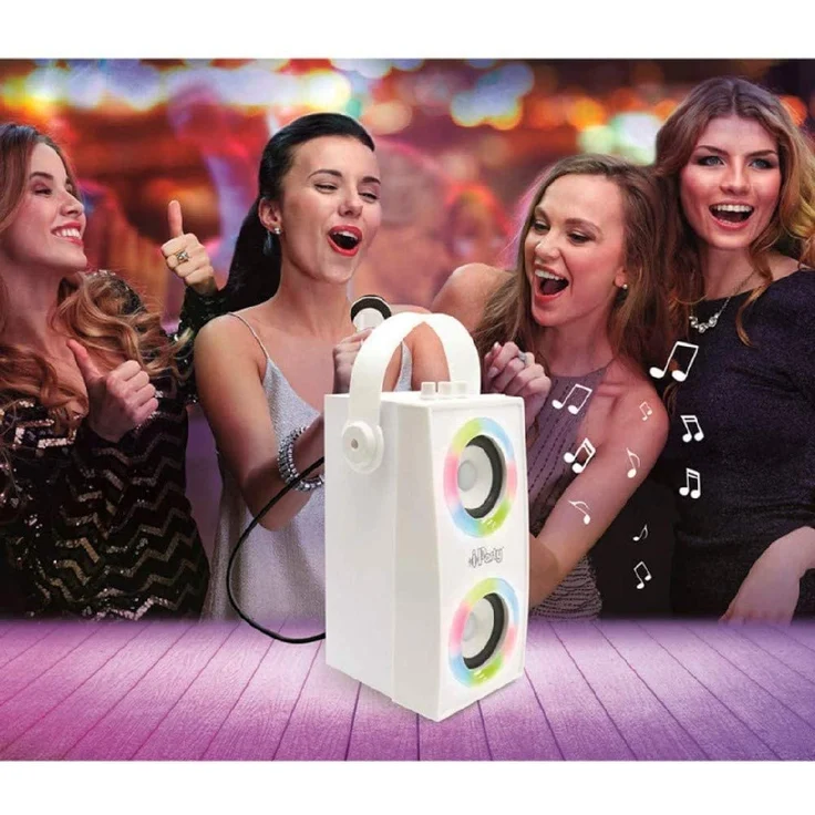 Lexibook iParty Party Bluetooth-Lautsprecher mit Lichteffekt, geeignet für Karaoke, weiß – Bild 2