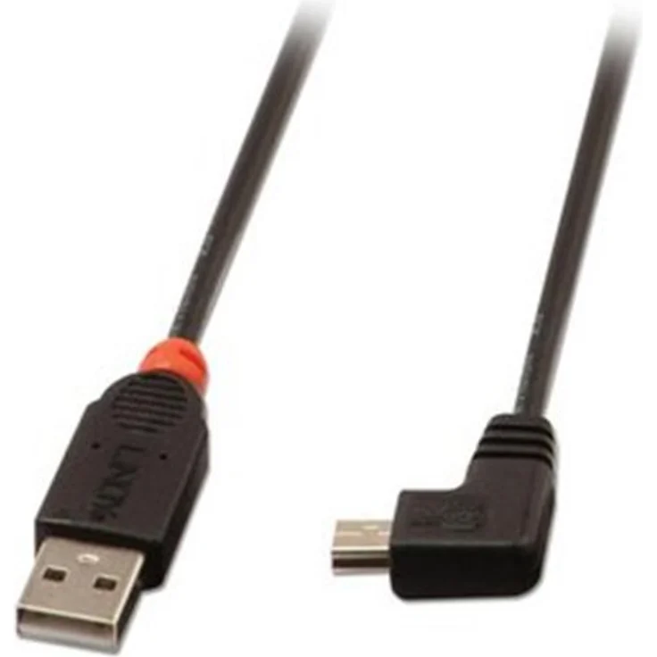 Lindy 31971 - USB 2.0 Kabel Typ A Stecker - Mini-B 90° gewinkelt - 1m – Bild 1