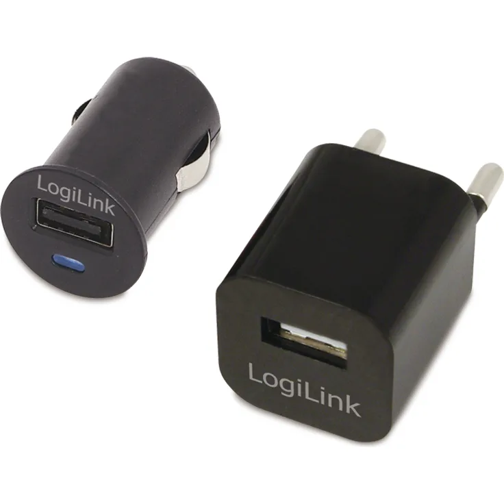 LogiLink PA0076 USB-Reiseadapter Set schwarz