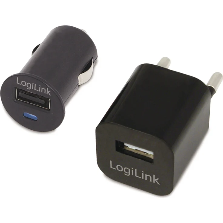 LogiLink PA0076 USB-Reiseadapter Set schwarz
