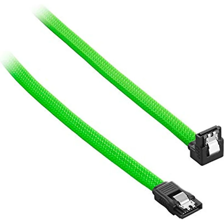 CableMod ModMesh - SATA-Kabel - Serial ATA 150/300/600 - SATA (W) rechtwinklig bis SATA (W) - 60cm - Hellgrün (CM-CAB-RSAT-N60KLG-R)